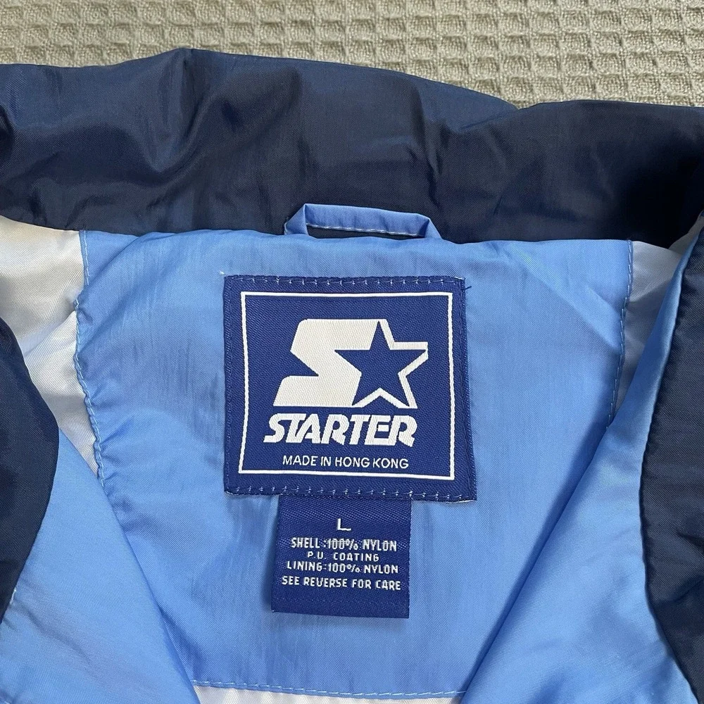 Vintage Starter UNC Carolina Tar Heels Windbreaker Jacket Large Full Zip Nylon